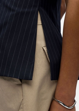 Kasja peplum top Sky Captain Stripes/Birch Pinstripe Object 